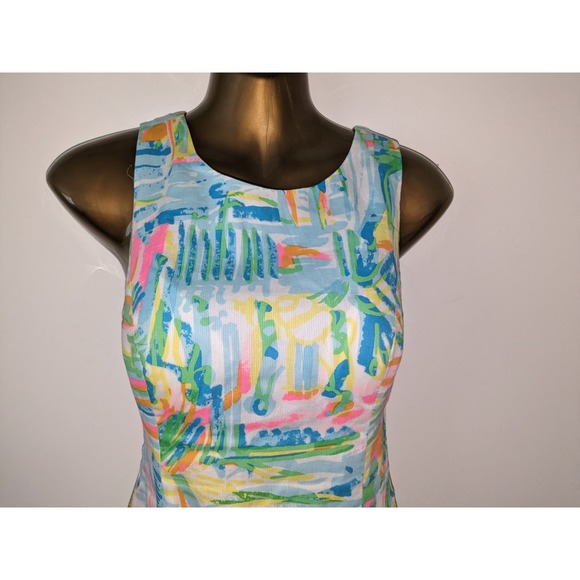 Lilly Pulitzer Sz 0 COURTNEY Sea Salt & Sun Bold Print Dress - Picture 3 of 10